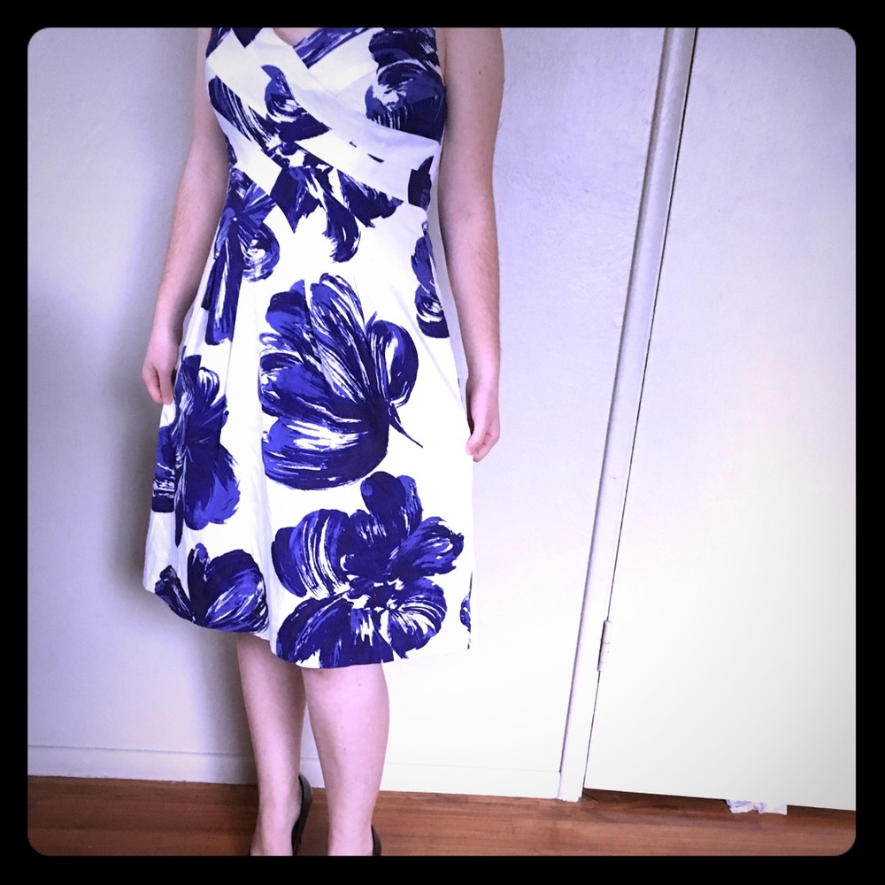 Jones Wear Blue Floral Dress